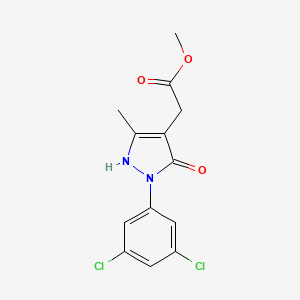 molecular formula C13H12Cl2N2O3 B2483734 methyl 2-[1-(3,5-dichlorophenyl)-5-hydroxy-3-methyl-1H-pyrazol-4-yl]acetate CAS No. 477711-21-0