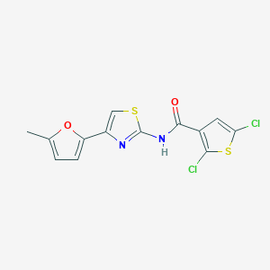 molecular formula C13H8Cl2N2O2S2 B2483743 2,5-dichloro-N-[4-(5-methylfuran-2-yl)-1,3-thiazol-2-yl]thiophene-3-carboxamide CAS No. 476643-17-1