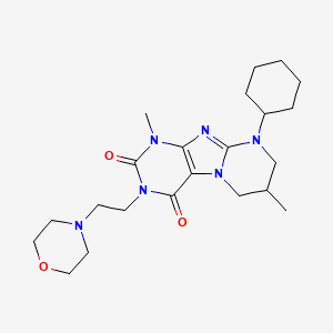 9-cyclohexyl-1,7-dimethyl-3-(2-morpholinoethyl)-6,7,8,9-tetrahydropyrimido[2,1-f]purine-2,4(1H,3H)-dione