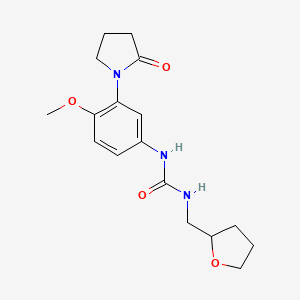 1-(4-Methoxy-3-(2-oxopyrrolidin-1-yl)phenyl)-3-((tetrahydrofuran-2-yl)methyl)urea