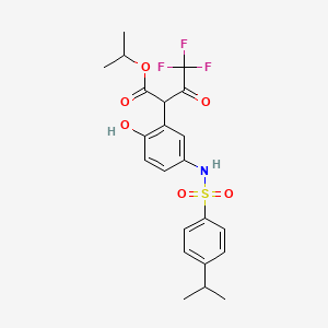 Isopropyl 4,4,4-trifluoro-2-(2-hydroxy-5-{[(4-isopropylphenyl)sulfonyl]amino}phenyl)-3-oxobutanoate