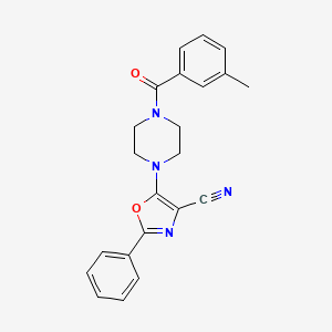 5-(4-(3-Methylbenzoyl)piperazin-1-yl)-2-phenyloxazole-4-carbonitrile