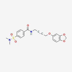 molecular formula C20H20N2O6S B2483765 N-(4-(benzo[d][1,3]dioxol-5-yloxy)but-2-yn-1-yl)-4-(N,N-dimethylsulfamoyl)benzamide CAS No. 1428352-58-2