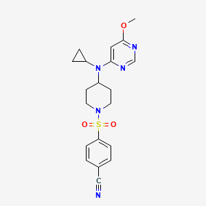 molecular formula C20H23N5O3S B2483780 4-({4-[Cyclopropyl(6-methoxypyrimidin-4-yl)amino]piperidin-1-yl}sulfonyl)benzonitrile CAS No. 2380084-81-9