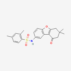 molecular formula C22H23NO4S B2483806 N-(7,7-dimethyl-9-oxo-6,7,8,9-tetrahydrodibenzo[b,d]furan-2-yl)-2,4-dimethylbenzenesulfonamide CAS No. 329224-11-5