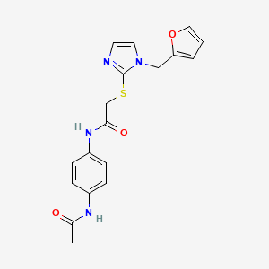 B2483854 N-(4-acetamidophenyl)-2-[1-(furan-2-ylmethyl)imidazol-2-yl]sulfanylacetamide CAS No. 872594-24-6