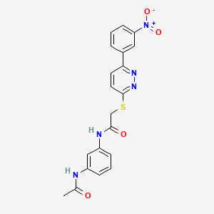 B2483855 N-(3-acetamidophenyl)-2-((6-(3-nitrophenyl)pyridazin-3-yl)thio)acetamide CAS No. 893997-67-6