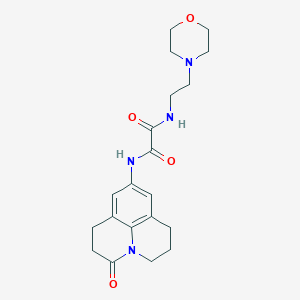 molecular formula C20H26N4O4 B2483856 N'-[2-(morpholin-4-yl)ethyl]-N-{2-oxo-1-azatricyclo[7.3.1.0^{5,13}]trideca-5,7,9(13)-trien-7-yl}ethanediamide CAS No. 898427-75-3