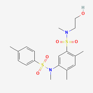 molecular formula C19H26N2O5S2 B2483862 N-(2-hydroxyethyl)-N,2,4-trimethyl-5-(N-methyl4-methylbenzenesulfonamido)benzene-1-sulfonamide CAS No. 864842-33-1