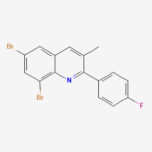 molecular formula C16H10Br2FN B2483864 6,8-Dibromo-2-(4-fluorophenyl)-3-methylquinoline CAS No. 865659-05-8