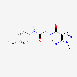 molecular formula C16H17N5O2 B2483953 N-(4-ethylphenyl)-2-{1-methyl-4-oxo-1H,4H,5H-pyrazolo[3,4-d]pyrimidin-5-yl}acetamide CAS No. 866844-57-7