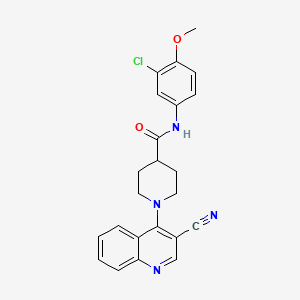 molecular formula C23H21ClN4O2 B2483984 N-(3-chloro-4-methoxyphenyl)-1-(3-cyanoquinolin-4-yl)piperidine-4-carboxamide CAS No. 1207056-30-1
