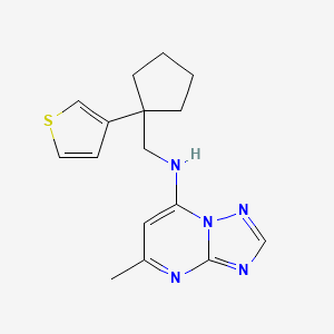 molecular formula C16H19N5S B2484006 5-methyl-N-{[1-(thiophen-3-yl)cyclopentyl]methyl}-[1,2,4]triazolo[1,5-a]pyrimidin-7-amine CAS No. 2380184-46-1