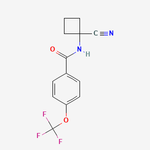 molecular formula C13H11F3N2O2 B2484054 N-(1-cyanocyclobutyl)-4-(trifluoromethoxy)benzamide CAS No. 1427967-79-0