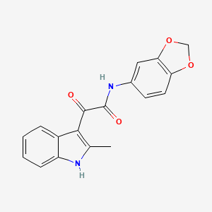 molecular formula C18H14N2O4 B2484065 N-(1,3-benzodioxol-5-yl)-2-(2-methyl-1H-indol-3-yl)-2-oxoacetamide CAS No. 852372-04-4