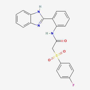 molecular formula C21H16FN3O3S B2484074 N-[2-(1H-1,3-benzodiazol-2-yl)phenyl]-2-(4-fluorobenzenesulfonyl)acetamide CAS No. 895473-16-2
