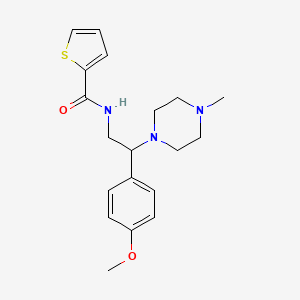 molecular formula C19H25N3O2S B2484110 N-[2-(4-methoxyphenyl)-2-(4-methylpiperazin-1-yl)ethyl]thiophene-2-carboxamide CAS No. 898448-48-1