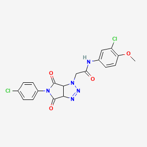 N-(3-chloro-4-methoxyphenyl)-2-[5-(4-chlorophenyl)-4,6-dioxo-1H,3aH,4H,5H,6H,6aH-pyrrolo[3,4-d][1,2,3]triazol-1-yl]acetamide