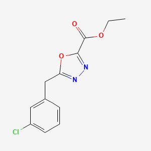 molecular formula C12H11ClN2O3 B2484149 Ethyl 5-(3-chlorobenzyl)-1,3,4-oxadiazole-2-carboxylate CAS No. 924859-02-9