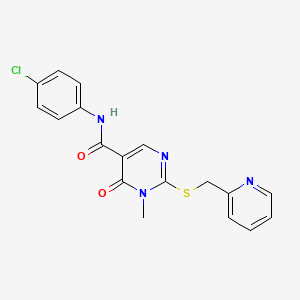 N-(4-chlorophenyl)-1-methyl-6-oxo-2-(pyridin-2-ylmethylsulfanyl)pyrimidine-5-carboxamide