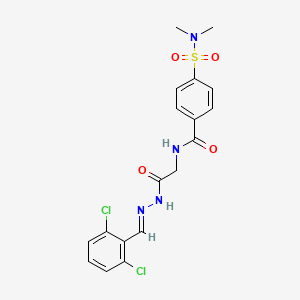 (E)-N-(2-(2-(2,6-dichlorobenzylidene)hydrazinyl)-2-oxoethyl)-4-(N,N-dimethylsulfamoyl)benzamide