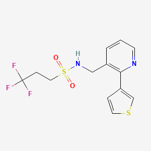 3,3,3-trifluoro-N-((2-(thiophen-3-yl)pyridin-3-yl)methyl)propane-1-sulfonamide