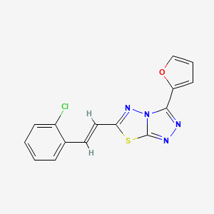 (E)-6-(2-chlorostyryl)-3-(furan-2-yl)-[1,2,4]triazolo[3,4-b][1,3,4]thiadiazole
