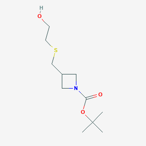 molecular formula C11H21NO3S B2484166 Tert-butyl 3-{[(2-hydroxyethyl)sulfanyl]methyl}azetidine-1-carboxylate CAS No. 2059937-86-7
