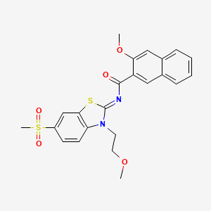 (Z)-3-methoxy-N-(3-(2-methoxyethyl)-6-(methylsulfonyl)benzo[d]thiazol-2(3H)-ylidene)-2-naphthamide
