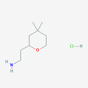 2-(4,4-Dimethyloxan-2-yl)ethanamine;hydrochloride