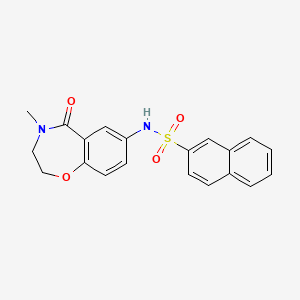 molecular formula C20H18N2O4S B2484176 N-(4-methyl-5-oxo-2,3,4,5-tetrahydro-1,4-benzoxazepin-7-yl)naphthalene-2-sulfonamide CAS No. 922112-05-8