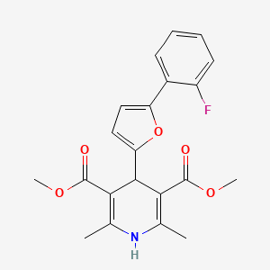 molecular formula C21H20FNO5 B2484180 Dimethyl 4-[5-(2-fluorophenyl)furan-2-yl]-2,6-dimethyl-1,4-dihydropyridine-3,5-dicarboxylate CAS No. 853749-88-9