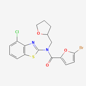 5-bromo-N-(4-chlorobenzo[d]thiazol-2-yl)-N-((tetrahydrofuran-2-yl)methyl)furan-2-carboxamide