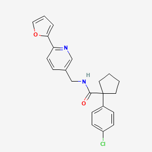 1-(4-chlorophenyl)-N-((6-(furan-2-yl)pyridin-3-yl)methyl)cyclopentanecarboxamide