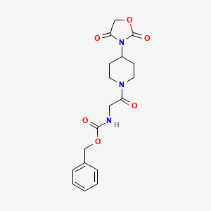 molecular formula C18H21N3O6 B2484214 Benzyl (2-(4-(2,4-dioxooxazolidin-3-yl)piperidin-1-yl)-2-oxoethyl)carbamate CAS No. 2034241-42-2
