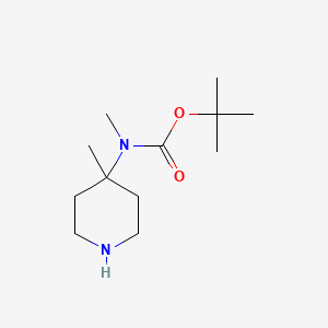 molecular formula C12H24N2O2 B2484217 tert-butyl N-methyl-N-(4-methylpiperidin-4-yl)carbamate CAS No. 1269151-59-8