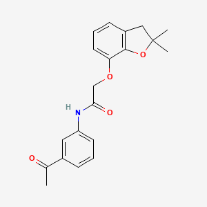 molecular formula C20H21NO4 B2484229 N-(3-acetylphenyl)-2-[(2,2-dimethyl-2,3-dihydro-1-benzofuran-7-yl)oxy]acetamide CAS No. 938960-06-6