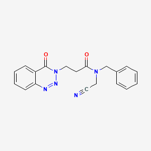 N-benzyl-N-(cyanomethyl)-3-(4-oxo-3,4-dihydro-1,2,3-benzotriazin-3-yl)propanamide