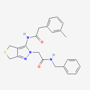 molecular formula C23H24N4O2S B2484239 N-benzyl-2-(3-(2-(m-tolyl)acetamido)-4,6-dihydro-2H-thieno[3,4-c]pyrazol-2-yl)acetamide CAS No. 1105218-26-5