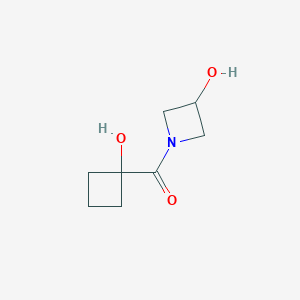 molecular formula C8H13NO3 B2484250 1-(1-Hydroxycyclobutanecarbonyl)azetidin-3-ol CAS No. 1864983-85-6