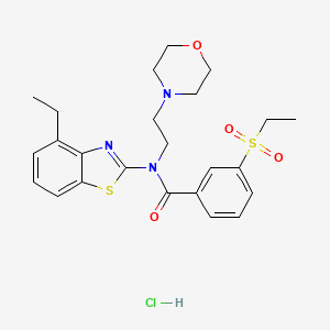 molecular formula C24H30ClN3O4S2 B2484254 N-(4-ethylbenzo[d]thiazol-2-yl)-3-(ethylsulfonyl)-N-(2-morpholinoethyl)benzamide hydrochloride CAS No. 1215453-66-9