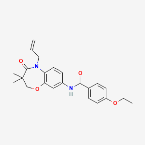 molecular formula C23H26N2O4 B2484266 N-(5-allyl-3,3-dimethyl-4-oxo-2,3,4,5-tetrahydrobenzo[b][1,4]oxazepin-8-yl)-4-ethoxybenzamide CAS No. 921794-48-1