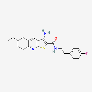 B2484290 3-amino-6-ethyl-N-[2-(4-fluorophenyl)ethyl]-5,6,7,8-tetrahydrothieno[2,3-b]quinoline-2-carboxamide CAS No. 445268-94-0