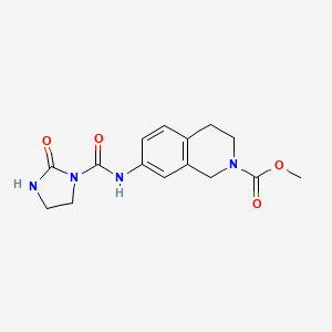 molecular formula C15H18N4O4 B2484297 甲基-7-(2-氧代咪唑啉-1-甲酰胺基)-3,4-二氢异喹啉-2(1H)-甲酸酯 CAS No. 1797650-44-2