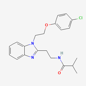 molecular formula C21H24ClN3O2 B2484306 N-(2-{1-[2-(4-CHLOROPHENOXY)ETHYL]-1H-1,3-BENZODIAZOL-2-YL}ETHYL)-2-METHYLPROPANAMIDE CAS No. 692747-13-0