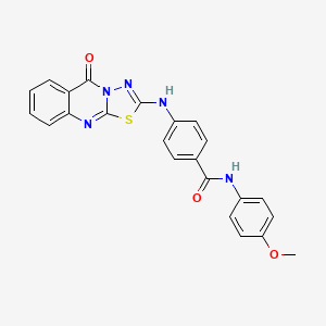 molecular formula C23H17N5O3S B2484310 N-(4-methoxyphenyl)-4-({5-oxo-5H-[1,3,4]thiadiazolo[2,3-b]quinazolin-2-yl}amino)benzamide CAS No. 1114600-67-7
