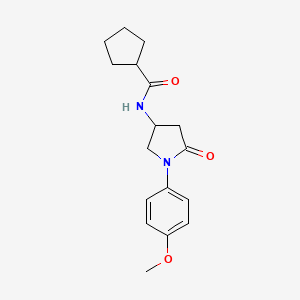 molecular formula C17H22N2O3 B2484313 N-[1-(4-methoxyphenyl)-5-oxopyrrolidin-3-yl]cyclopentanecarboxamide CAS No. 887462-50-2