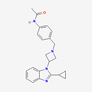 molecular formula C22H24N4O B2484318 N-(4-{[3-(2-cyclopropyl-1H-1,3-benzodiazol-1-yl)azetidin-1-yl]methyl}phenyl)acetamide CAS No. 2380184-28-9