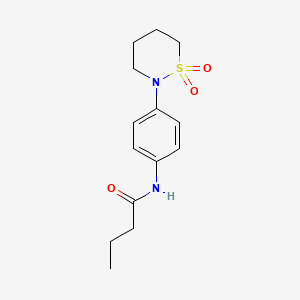 molecular formula C14H20N2O3S B2484319 N-(4-(1,1-dioxido-1,2-thiazinan-2-yl)phenyl)butyramide CAS No. 899731-40-9