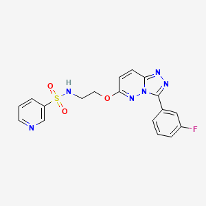 molecular formula C18H15FN6O3S B2484324 N-(2-((3-(3-fluorophenyl)-[1,2,4]triazolo[4,3-b]pyridazin-6-yl)oxy)ethyl)pyridine-3-sulfonamide CAS No. 1021112-18-4